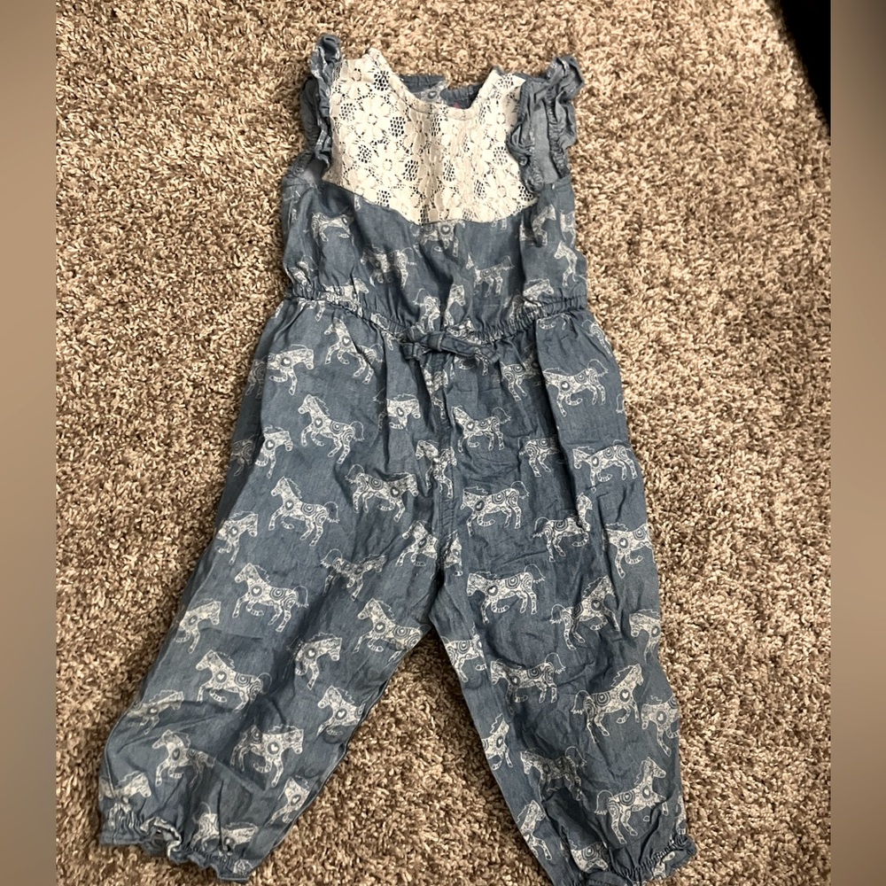 Toddler romper with horses